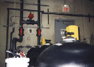 White Hydroxite filter tanks
